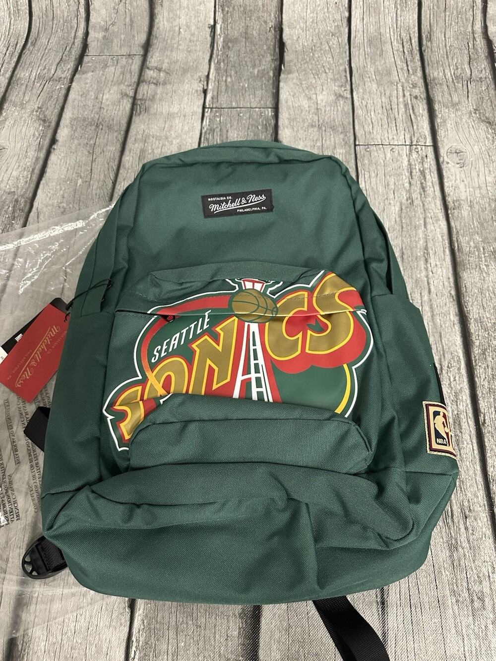 NWT Mitchell & Ness NBA Seattle SuperSonics Backpack 16” Laptop Pocket Green